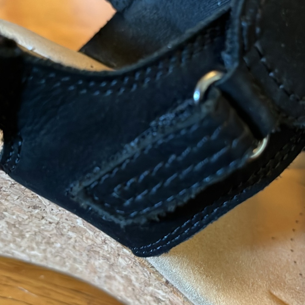 Clarks Black Rose Lane Black Slingback Platform Wedge Sandals w/straps Size 7.5 - Picture 12 of 15